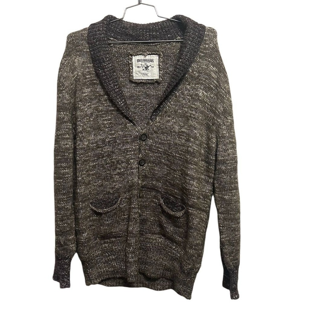 True Religion Men's 3XL Multicolor Wool Cardigan Sweater Shawl Collar